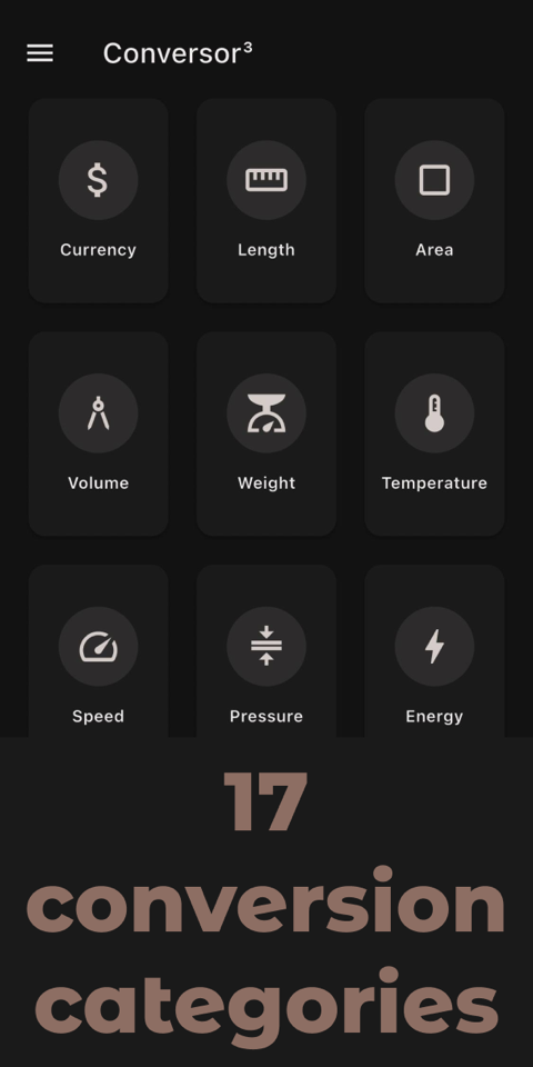 Conversor³ — Convert any unit instantly